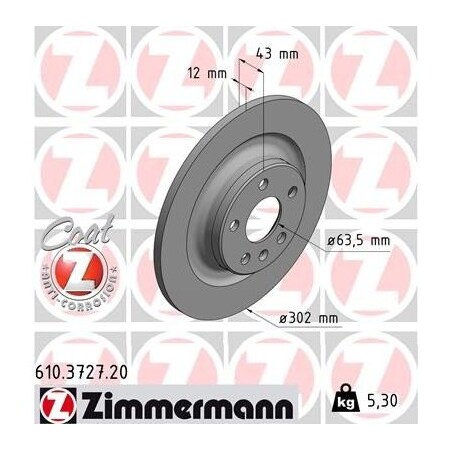 Zimmermann Brake Disc - Standard/Coated, 610372720 610372720